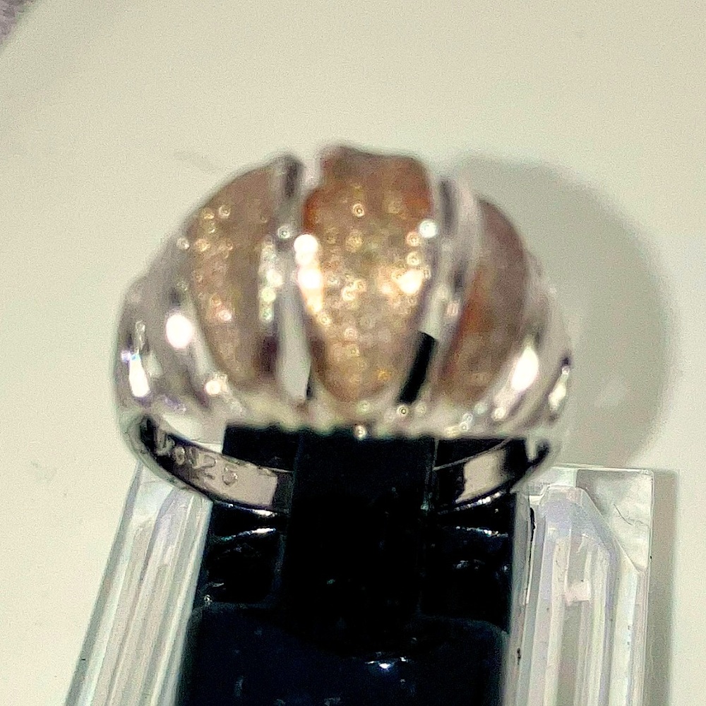 UTICA Vintage Sterling Silver 14k Gold Accents Ring